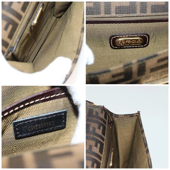 FENDI Zucca Canvas Shoulder Bag Black Brown Auth 129768 - Picture 15 of 16